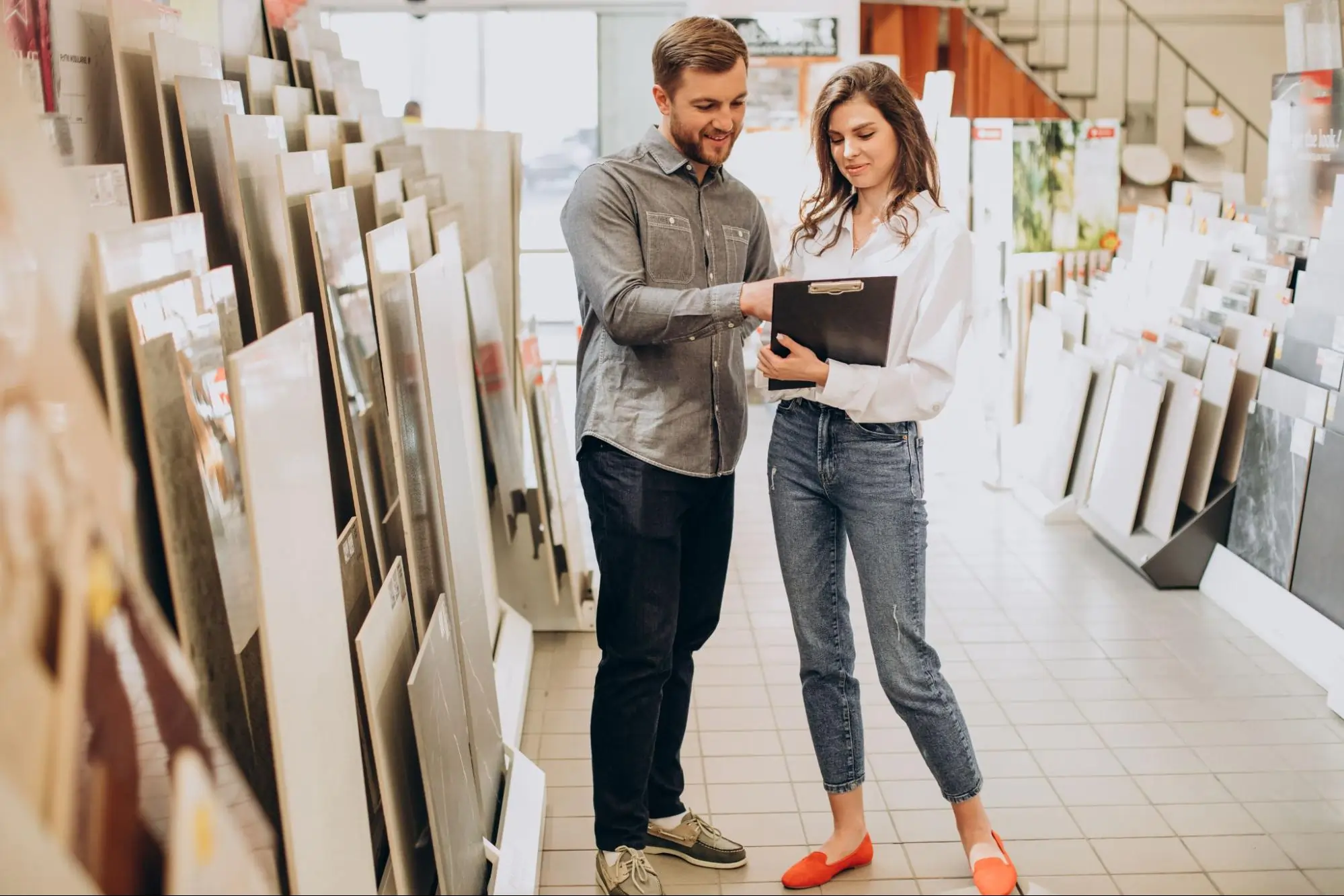 people choosing flooring